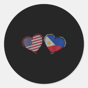 Adesivo Dia dos Namorados Coração Bandeira Filipinas EUA F