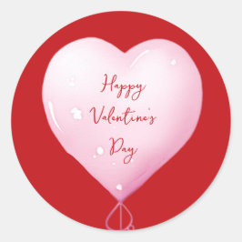 Adesivo Dia dos Namorados coração feliz rosa script