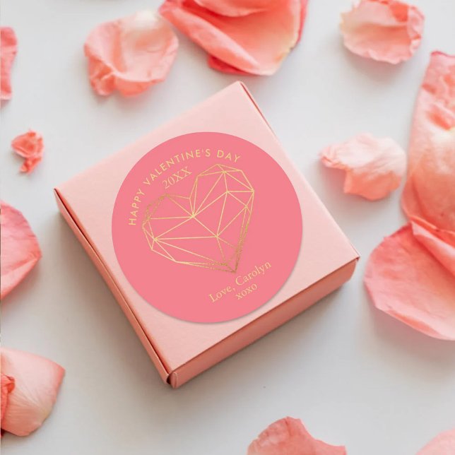 Adesivo Dia dos Namorados Coração Geométrico em Folha de O (Criador carregado)