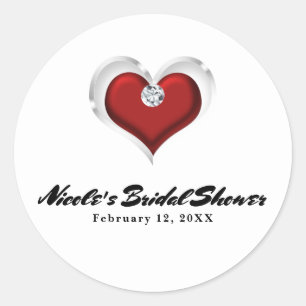 Adesivo Dia dos Namorados Coração Vermelho com Festa Chic 