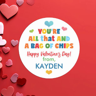 Adesivo Dia dos Namorados da Faculdade de Chip Bag