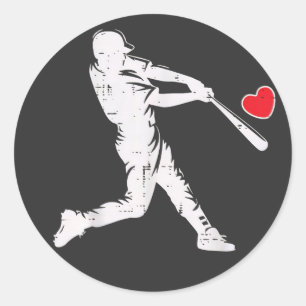 Adesivo Dia dos Namorados de Beisebol Batedor Silhueta Cor
