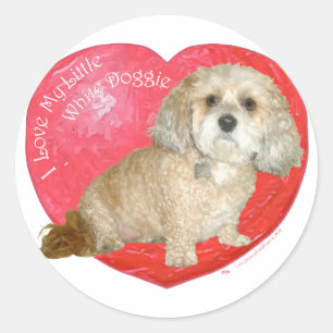 Adesivo Dia dos Namorados de Shih Tzu / Poodle Mix