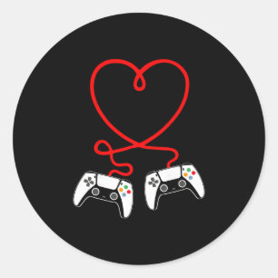 Adesivo Dia dos Namorados de Video Game com Coração de Con