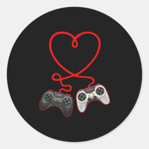 Adesivo Dia dos Namorados de Video Game com Coração de Con