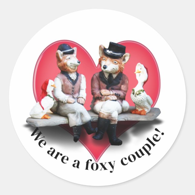 Adesivo Dia dos Namorados do Casal Fox (Frente)