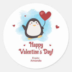 Adesivo Dia dos Namorados do Pinguim Personalizado