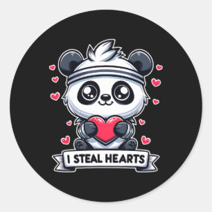 Adesivo Dia dos Namorados Eu Roubo Corações Panda Urso Fof