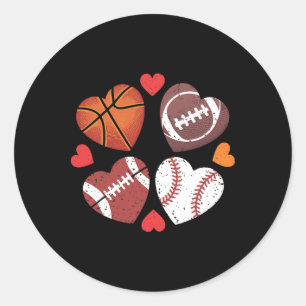 Adesivo Dia dos Namorados Futebol Basquetebol Beisebol Cor