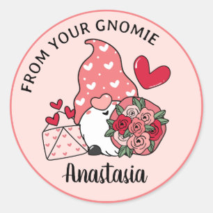 Adesivo Dia dos Namorados Gnomo Personalizado Nome