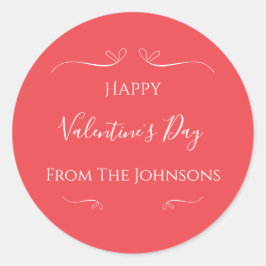 Adesivo Dia dos Namorados Moderno Rosa Vermelho