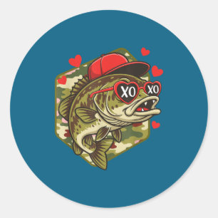 Adesivo Dia dos Namorados Retro B Pesca Camuflagem Pescado