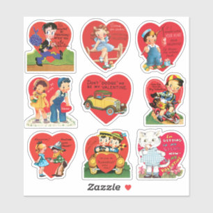 Adesivo Dia dos Namorados Vintage, Amor e Romance Retrô