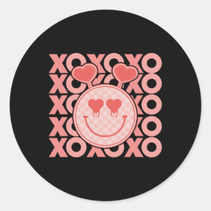 Adesivo Dia dos Namorados Vintage Corações Xoxo Face Feliz