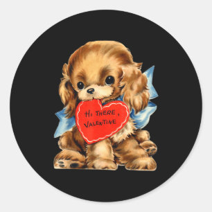 Adesivo Dia dos Namorados Vintage Retro Cachorro Dia dos N