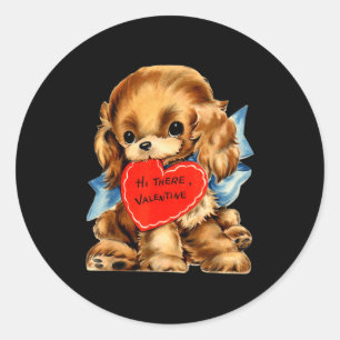 Adesivo Dia dos Namorados Vintage Retro Cachorro Dia dos N