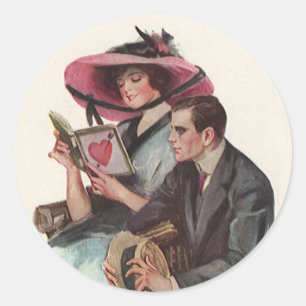 Adesivo Dia dos Namorados Vintage Vitoriano Amor e Romance