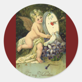 Adesivo Dia dos Namorados Vitoriano, pássaros de amor anjo