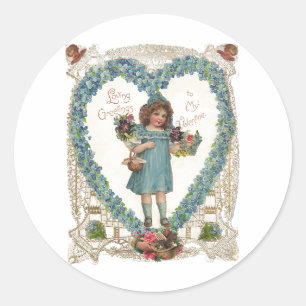 Adesivo Dia dos Namorados Vitoriano Vintage, Coroa de Cora