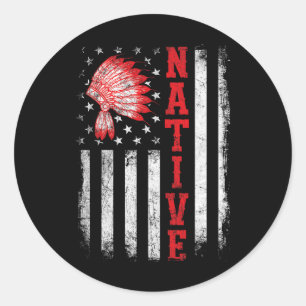 Adesivo Dia dos Nativos Americanos Bandeira EUA Cherokee I