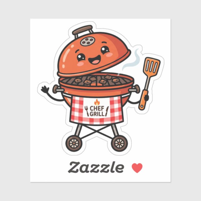 Adesivo Dia dos Pais Chef Kawaii Churrasco (Folha)