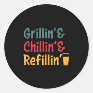 Adesivo Dia dos pais grelhando chillin reabastecendo grelh