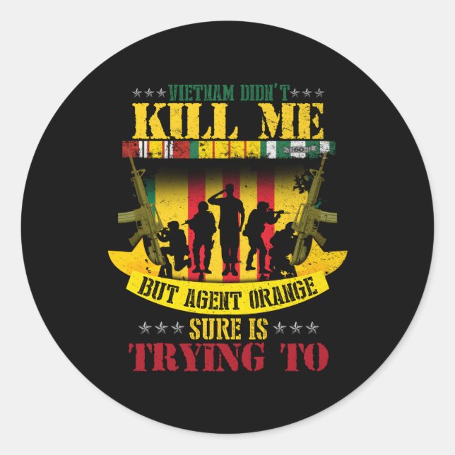 Adesivo Dia dos Veteranos do Vietnã Vítimas do Agente Lara (Frente)