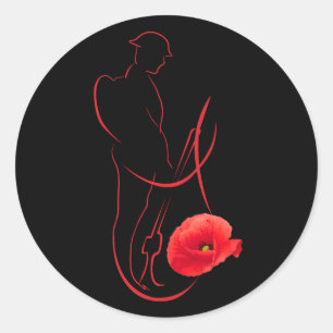Adesivo Dia dos Veteranos Memoriais Militares da Poppy Ver