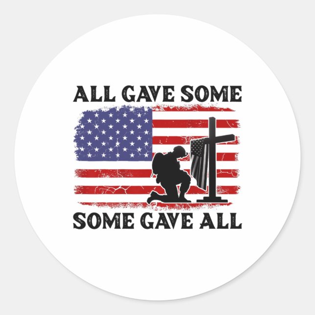 Adesivo Dia dos Veteranos, Todos Deram Alguns A Todos - Me (Frente)