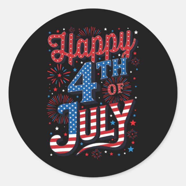 Adesivo Dia Feliz 4 de julho (Frente)