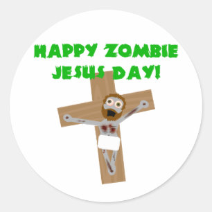 Adesivo Dia feliz de Jesus do zombi