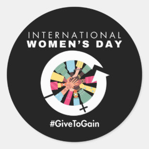 Adesivo Dia Internacional da Mulher 2026 Dar Para Ganhar