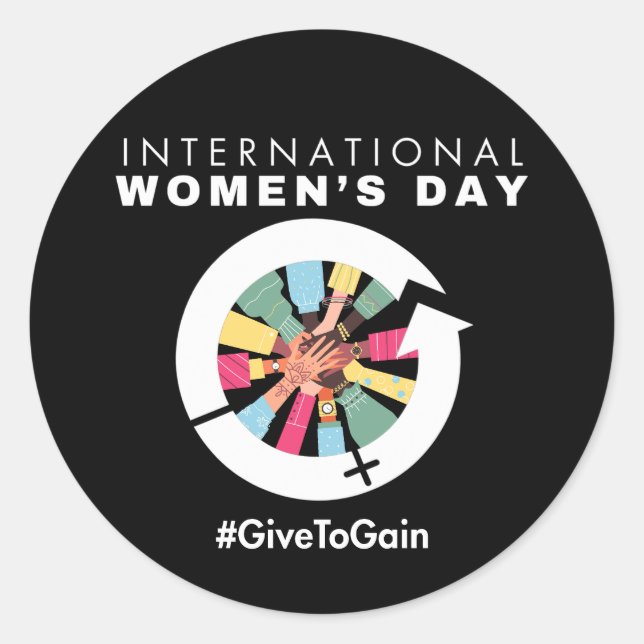 Adesivo Dia Internacional da Mulher 2026 Dar Para Ganhar (Frente)