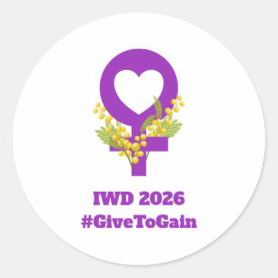 Adesivo Dia Internacional da Mulher 2026 IWD Dar Para Ganh