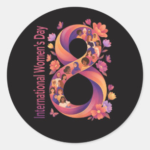 Adesivo Dia Internacional da Mulher 8 de Março