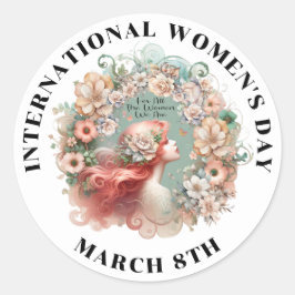 Adesivo Dia Internacional da Mulher 8 de março Feminina
