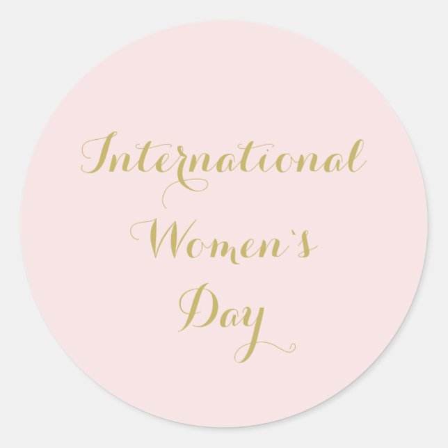Adesivo Dia Internacional da Mulher Rosa Dourado (Frente)