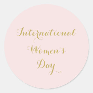 Adesivo Dia Internacional da Mulher Rosa Dourado