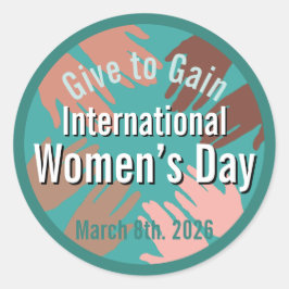 Adesivo Dia Internacional das Mulheres 8 de Março. 2026