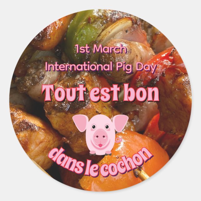 Adesivo Dia Internacional do Porco (Frente)