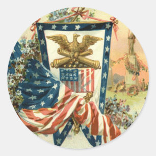 Adesivo Dia Memorial da Guerra Civil da Flor dos EUA