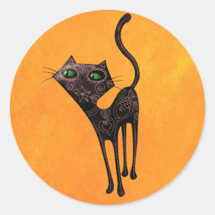 Adesivo Dia mexicano preto do gato inoperante