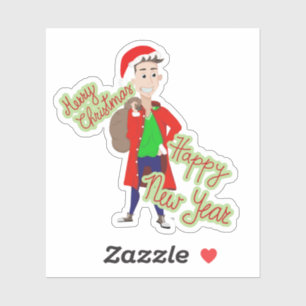 Adesivo Dia moderno de Santa Claus Sticker