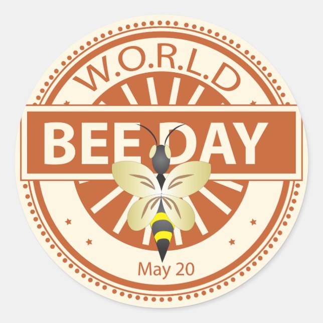 Adesivo Dia Mundial da Abelha (Frente)