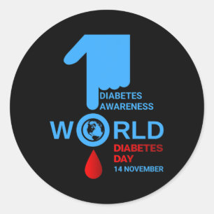 Adesivo Dia Mundial da Diabetes 2023 Diabetes Tipo 1 Tipo