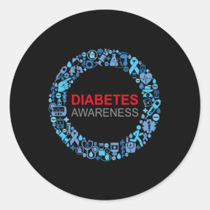 Adesivo Dia Mundial da Diabetes Consciência da Diabetes