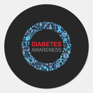 Adesivo Dia Mundial da Diabetes Consciência da Diabetes