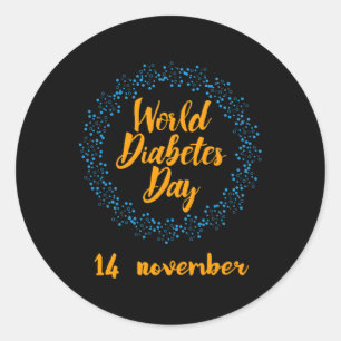 Adesivo Dia Mundial da Diabetes Dia da Consciência da Diab
