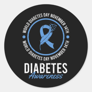 Adesivo Dia Mundial da Diabetes Novembro Sensibilização pa