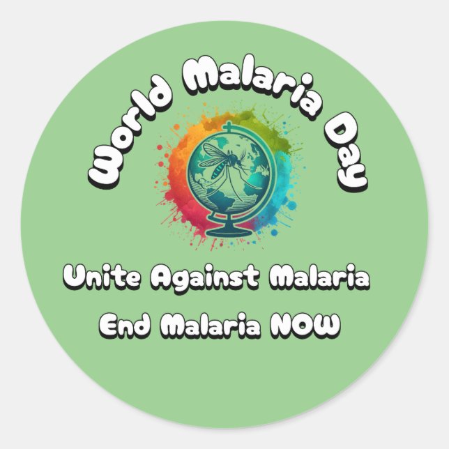 Adesivo Dia Mundial da Malária - Unir Contra a Malária (Frente)
